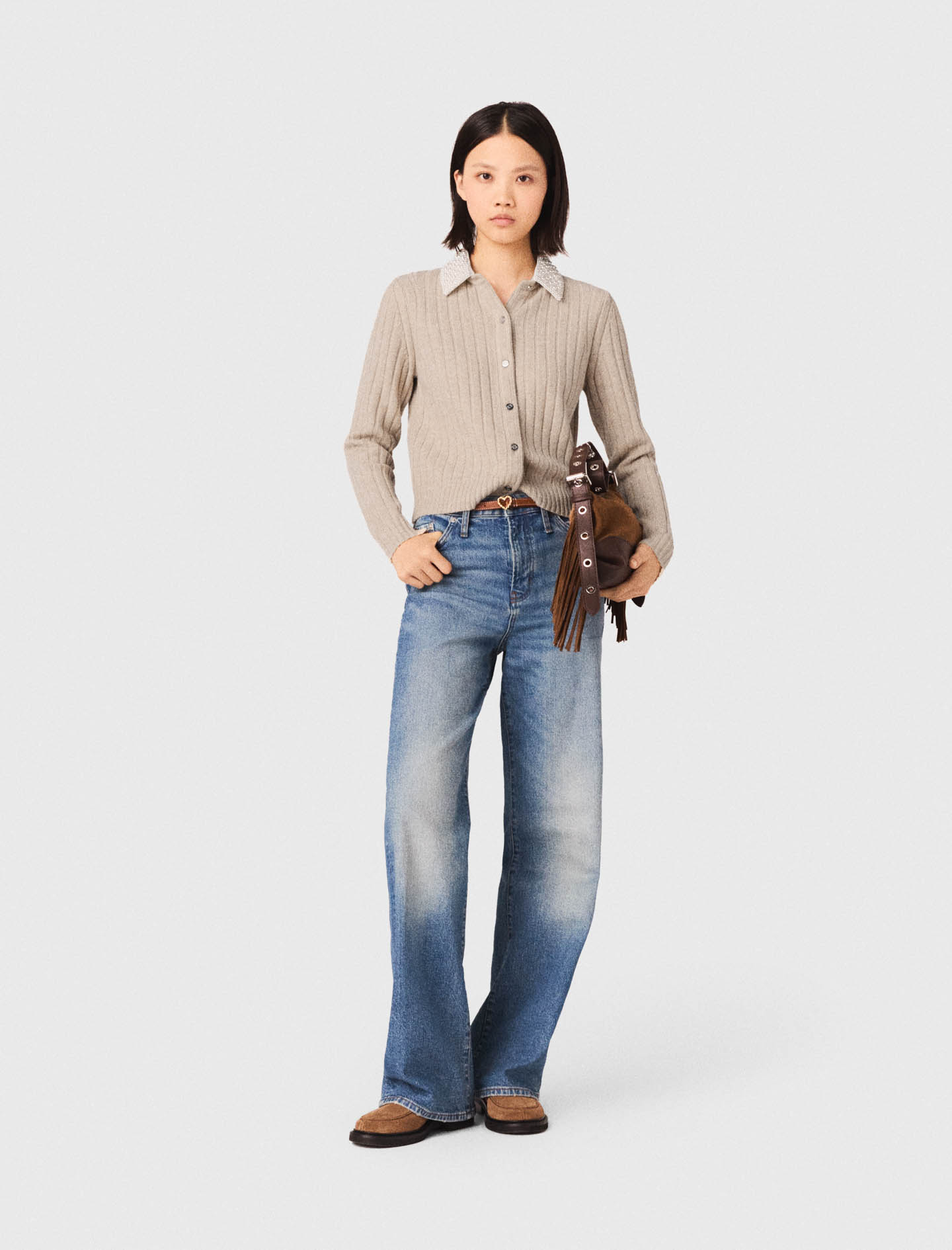 Support Showman en nylon bronze avec bandeau nez en cuir fleur de