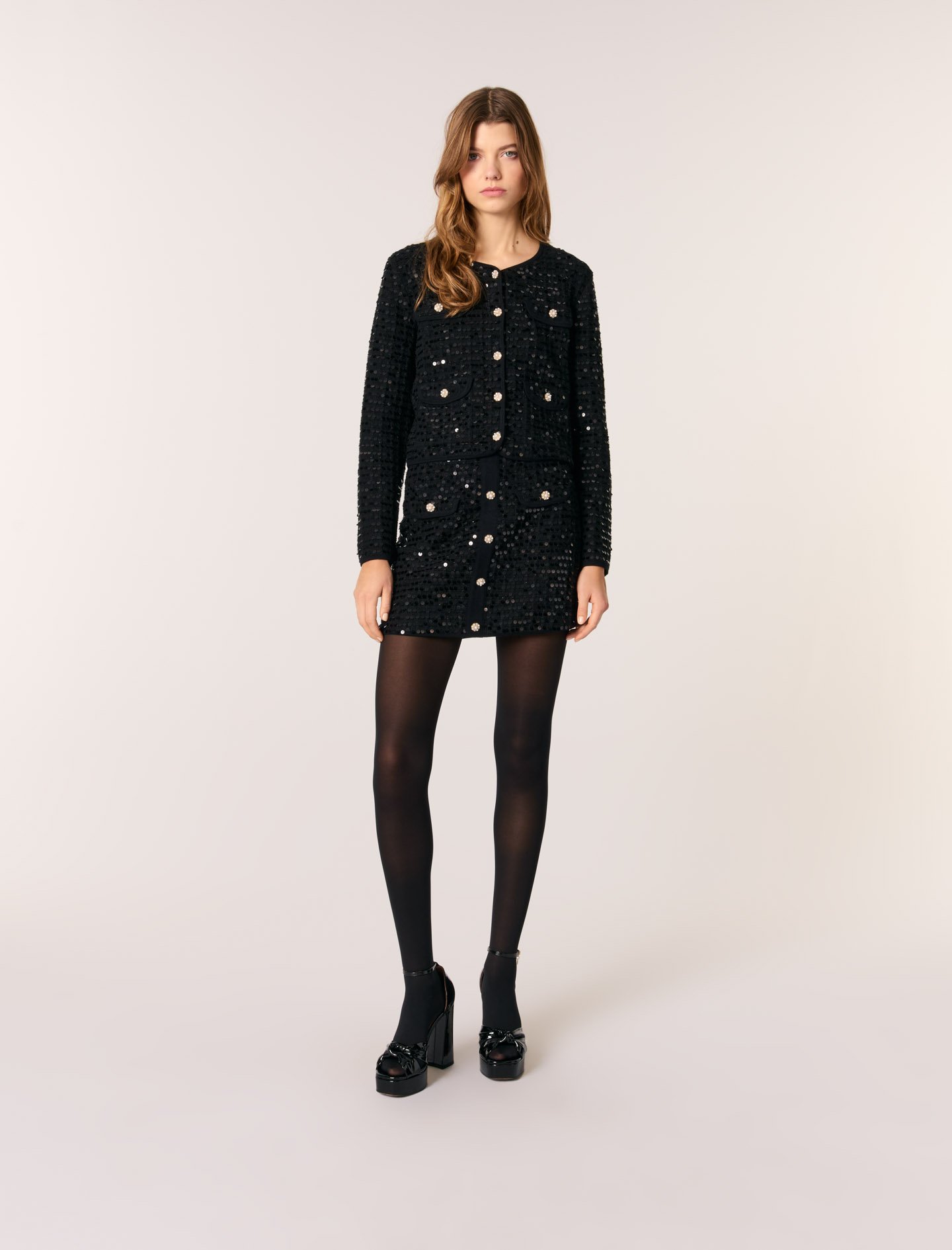 Cardigan Court À Sequins - Maje - Modalova