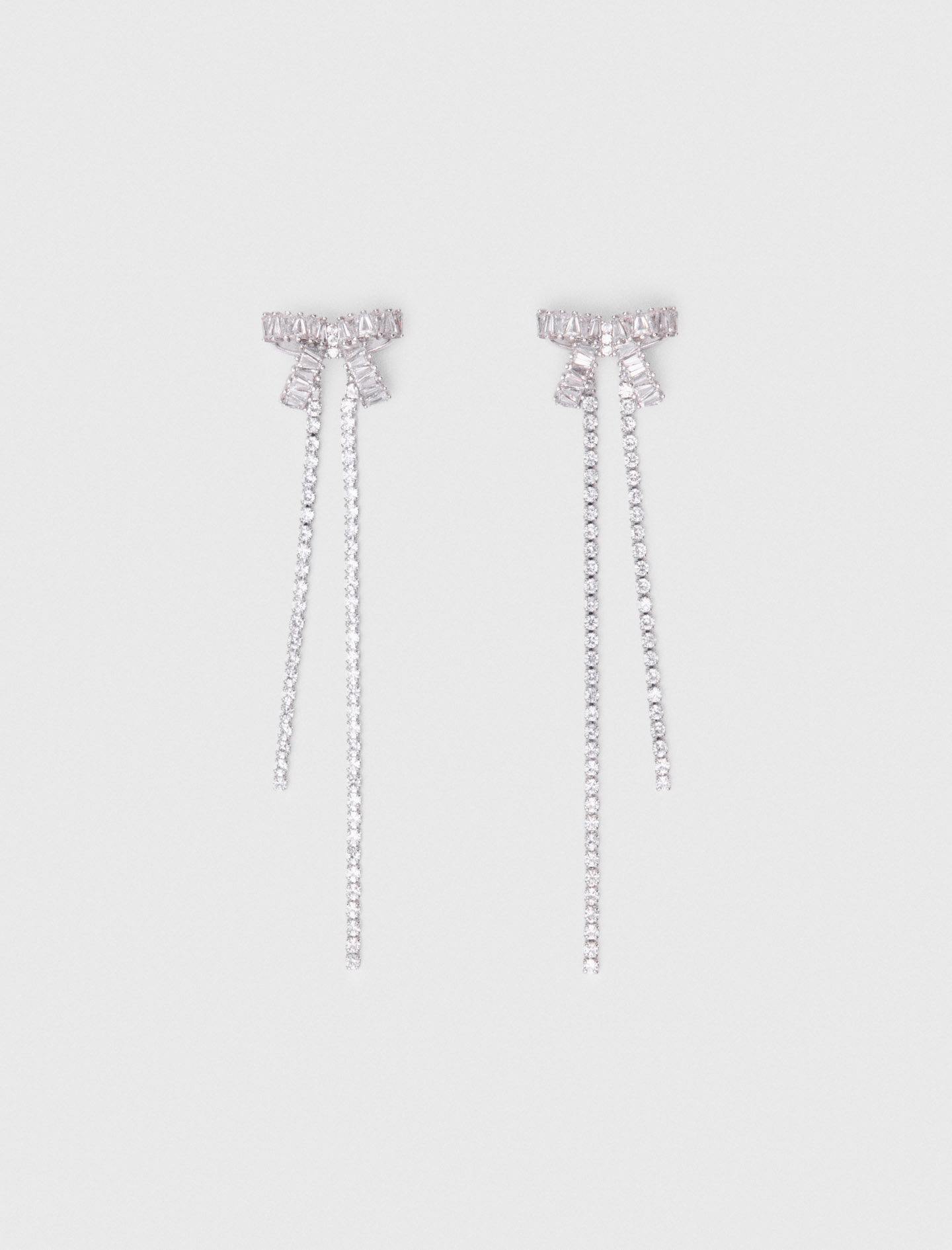 Boucles D'Oreilles Nœud À Strass - Cristal - Maje