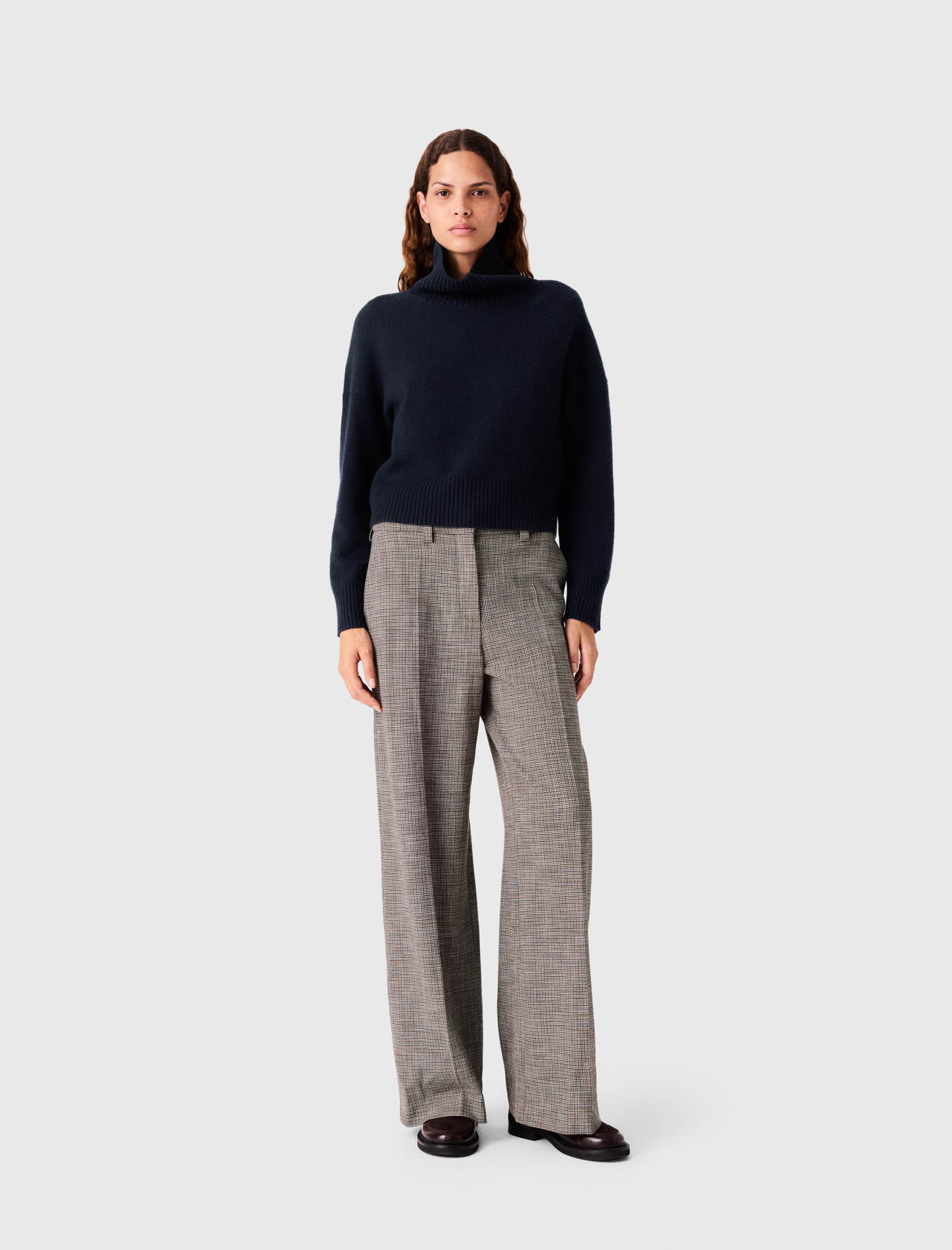Pull En Cachemire À Col Montant - Bleu Marine - Taille 0 - Maje