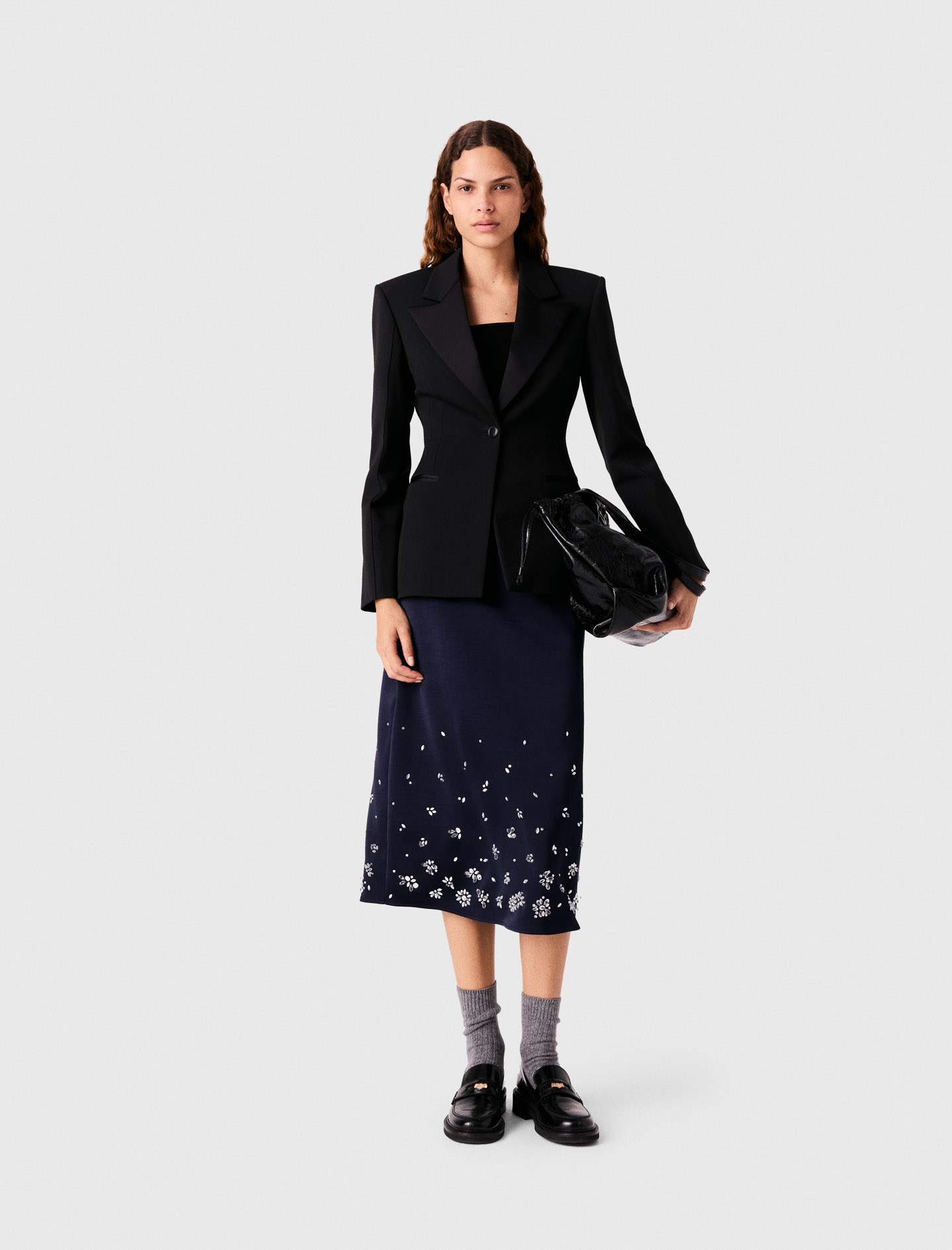 Veste De Smocking Cintrée - Noir - Taille 36 - Maje
