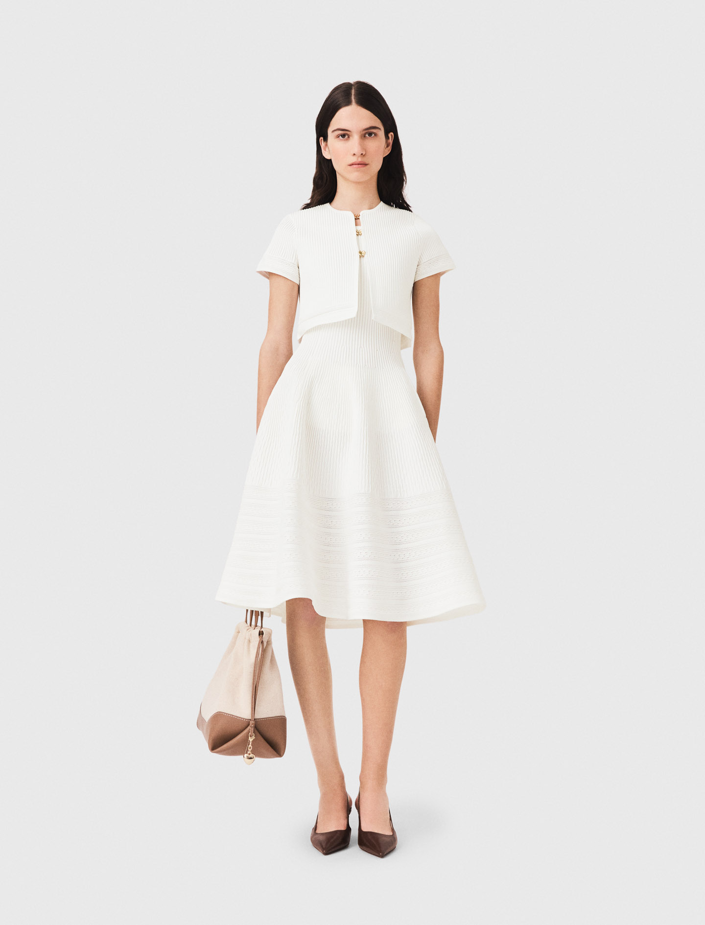 Cardigan À Manches Courtes - Blanc - Taille 3 - Maje