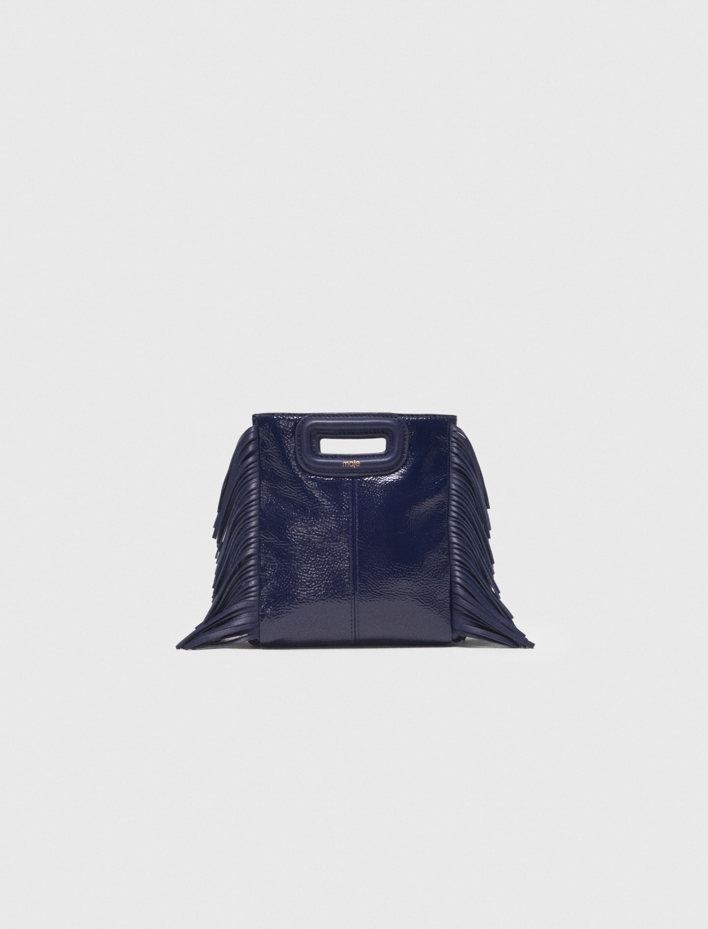 Sac M Mini En Cuir Naplak - Bleu Marine - Maje