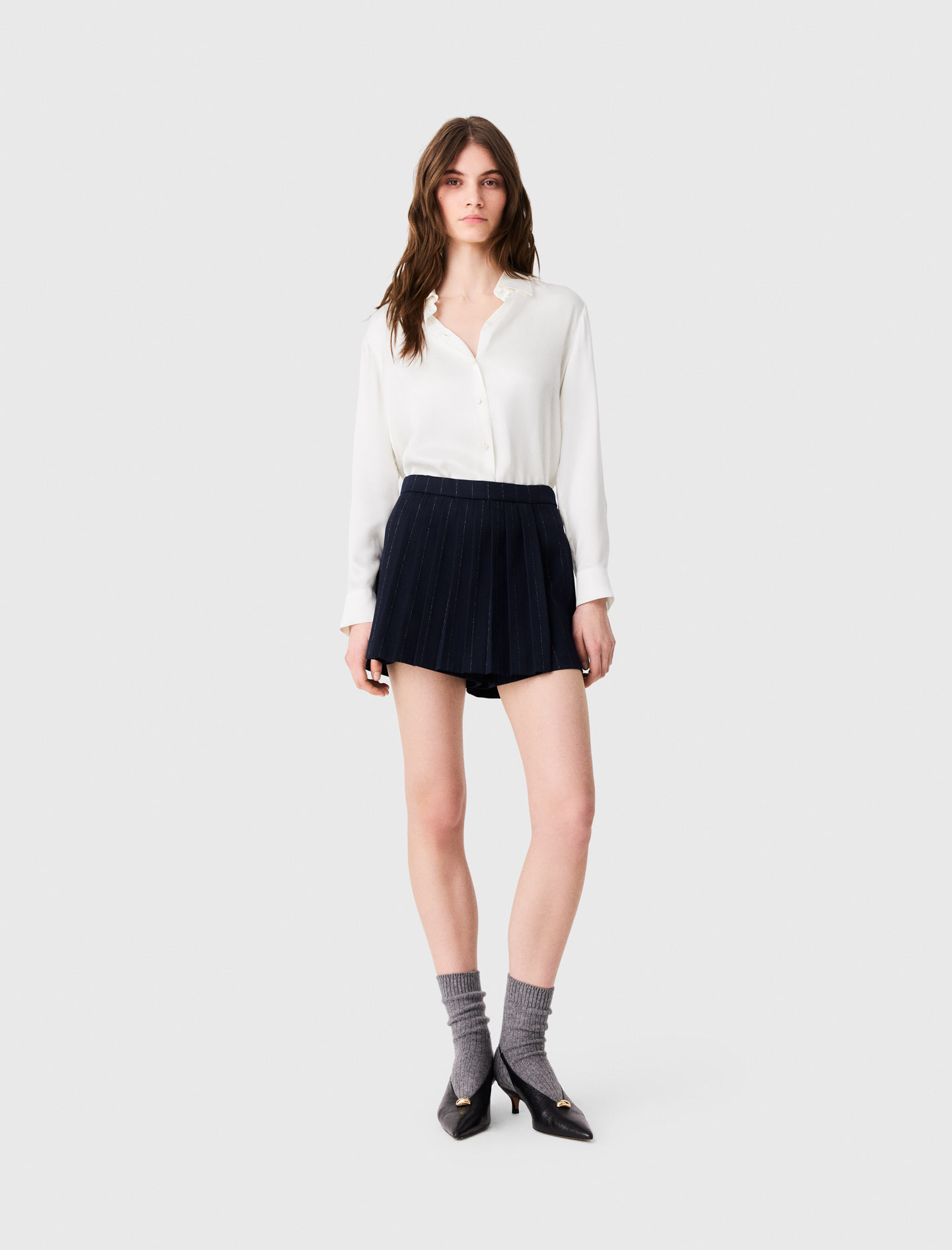 Chemise En Soie - Blanc - Taille 4 - Maje